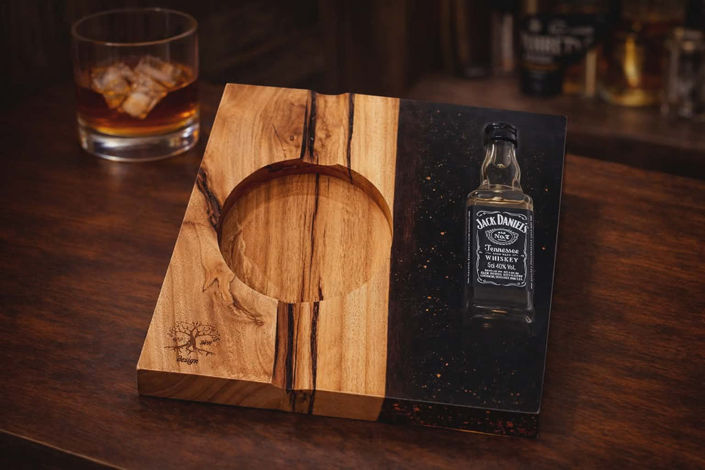 Handmade Luxury Wood and Resin Ashtray ( Made to Oreder )