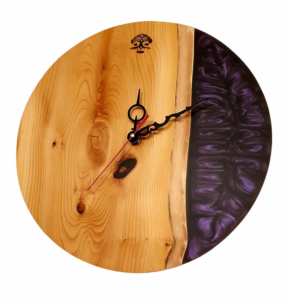 Epoxy Resin Clock / Handmade wood clock