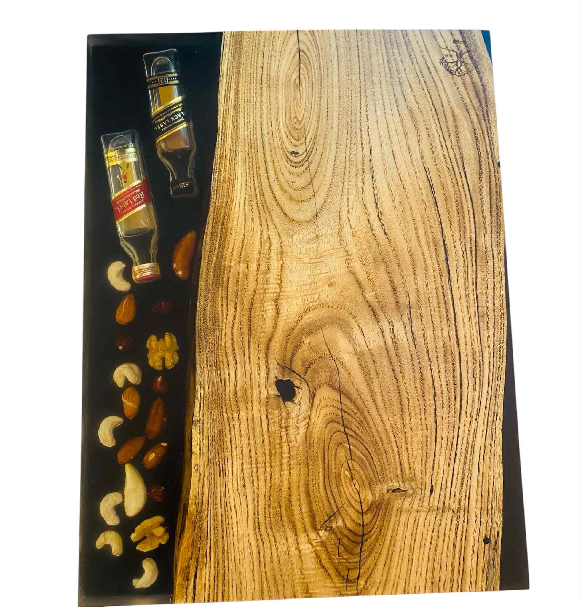 Wood C Shaped Desk for Sofa, Live Edge Couch Side Table, End Table, Corner Coffee Table, Small Journal Table