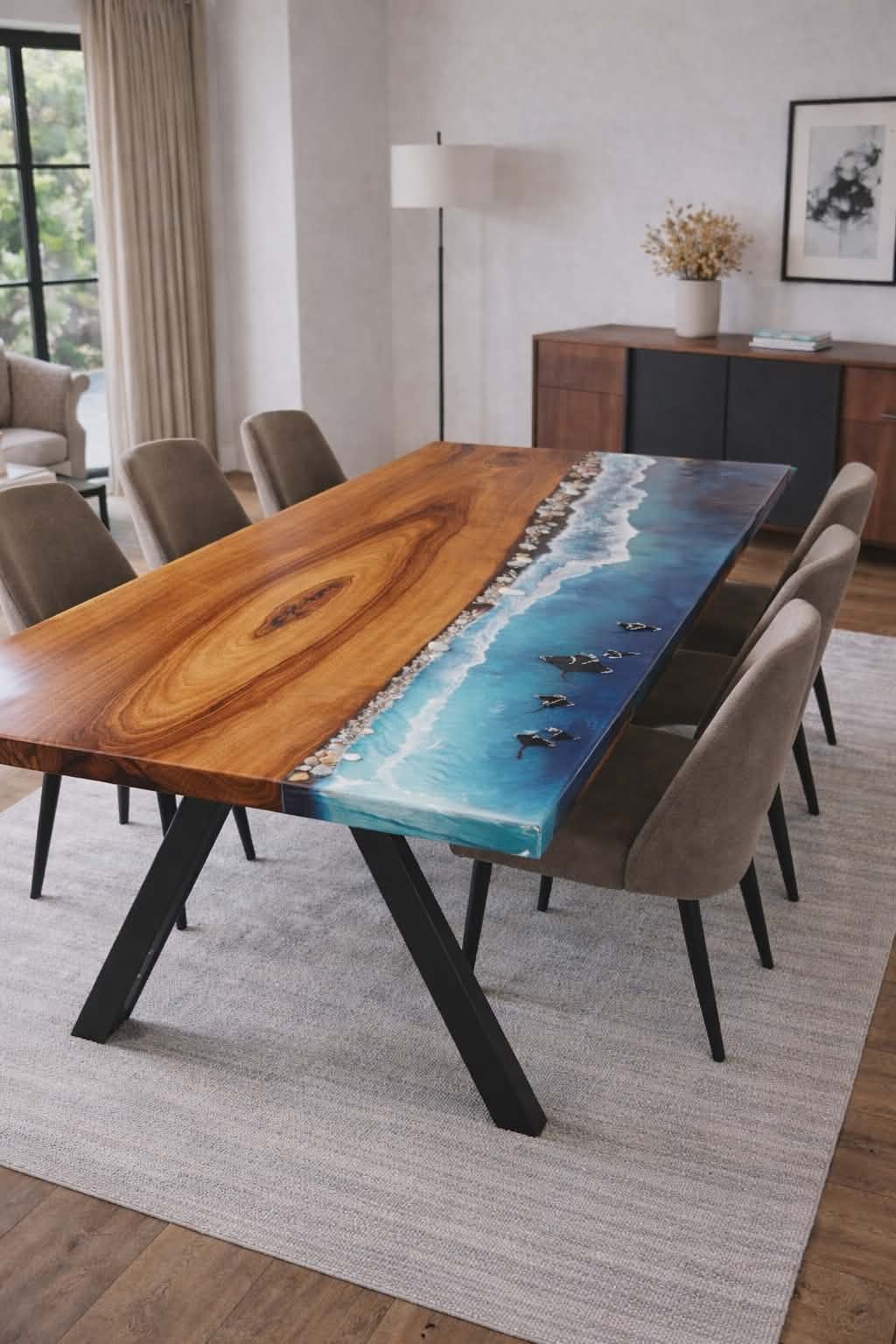 Custom Epoxy Resin Table / Handmade Wood River Table ( Made to Order )