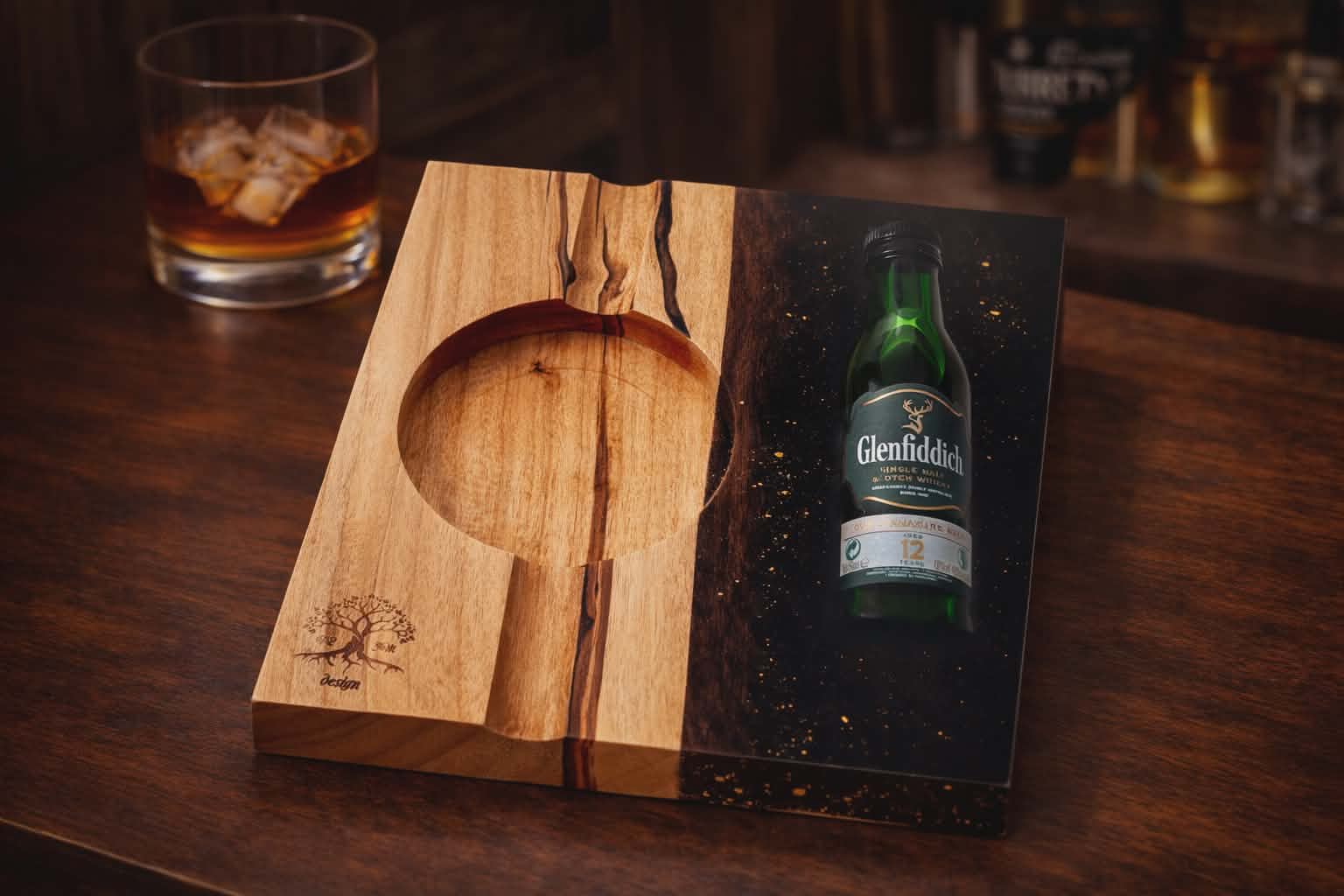 Handmade Luxury Wood and Resin Ashtray ( Made to Oreder )