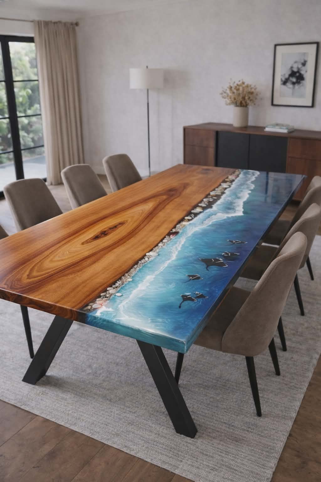 Custom Epoxy Resin Table / Handmade Wood River Table ( Made to Order )